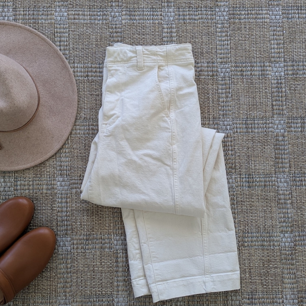 Madewell Tapered Denim Trousers In Ivory - Picture 3 of 12